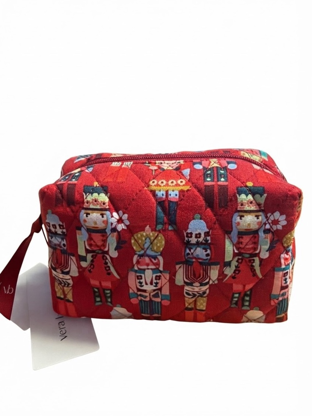 Vera Bradley Essential Small Red Cosmetic Bag – Nutcrackers Holiday Print